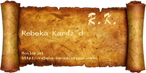 Rebeka Karád névjegykártya